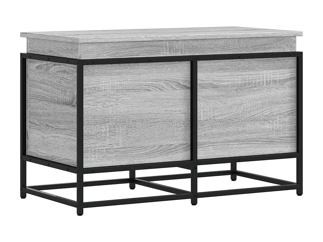 Boîte de rangement avec couvercle sonoma gris bois d'ingénierie