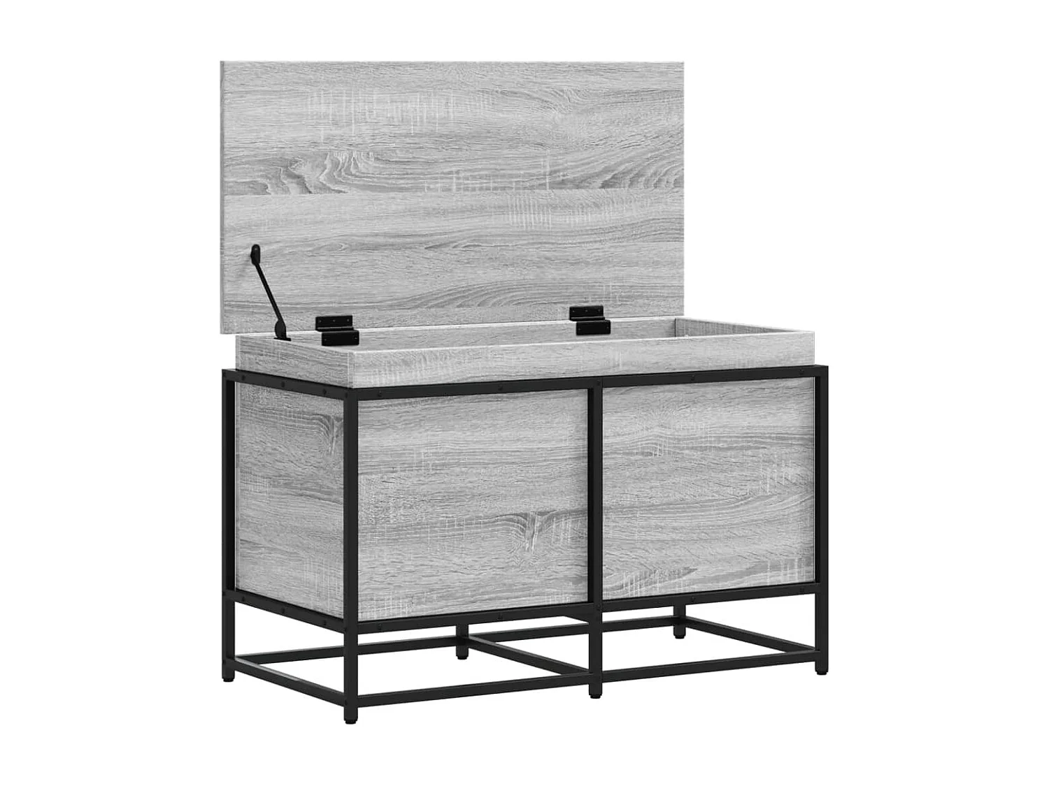 Boîte de rangement avec couvercle sonoma gris bois d'ingénierie