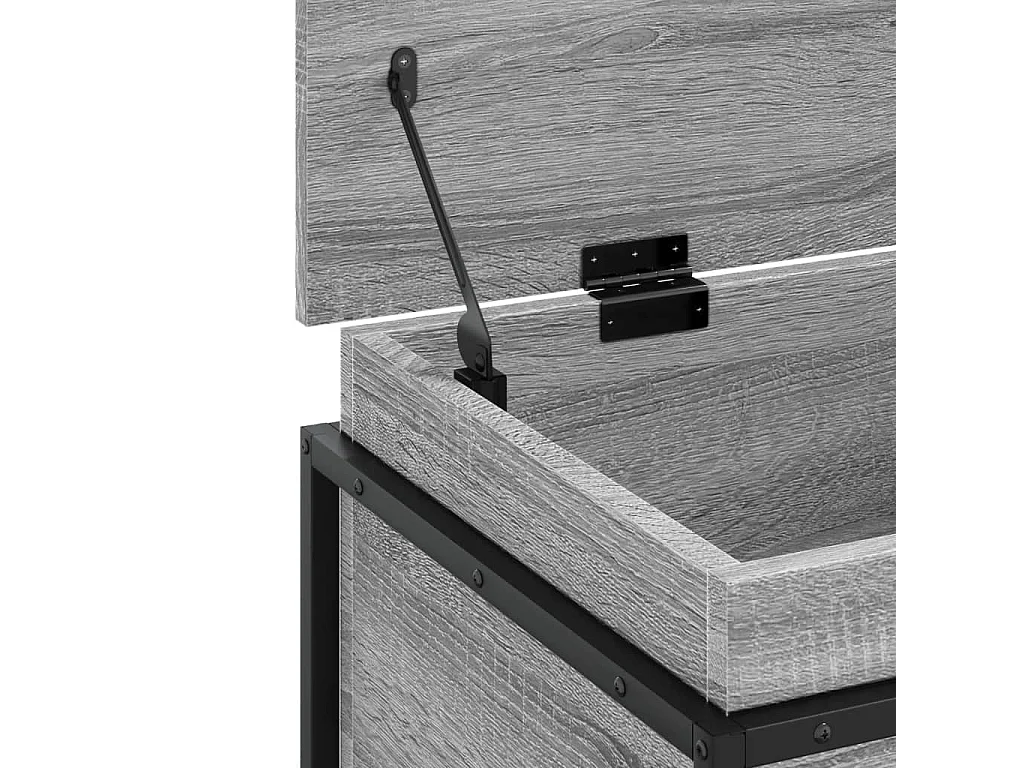 Boîte de rangement avec couvercle sonoma gris bois d'ingénierie