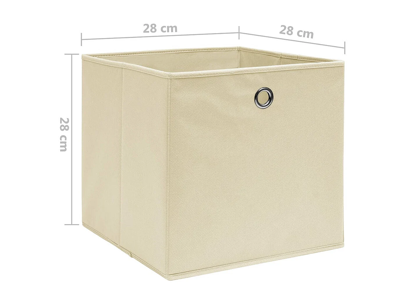 Boîtes de rangement 10 pcs Tissu intissé 28x28x28 cm Crème