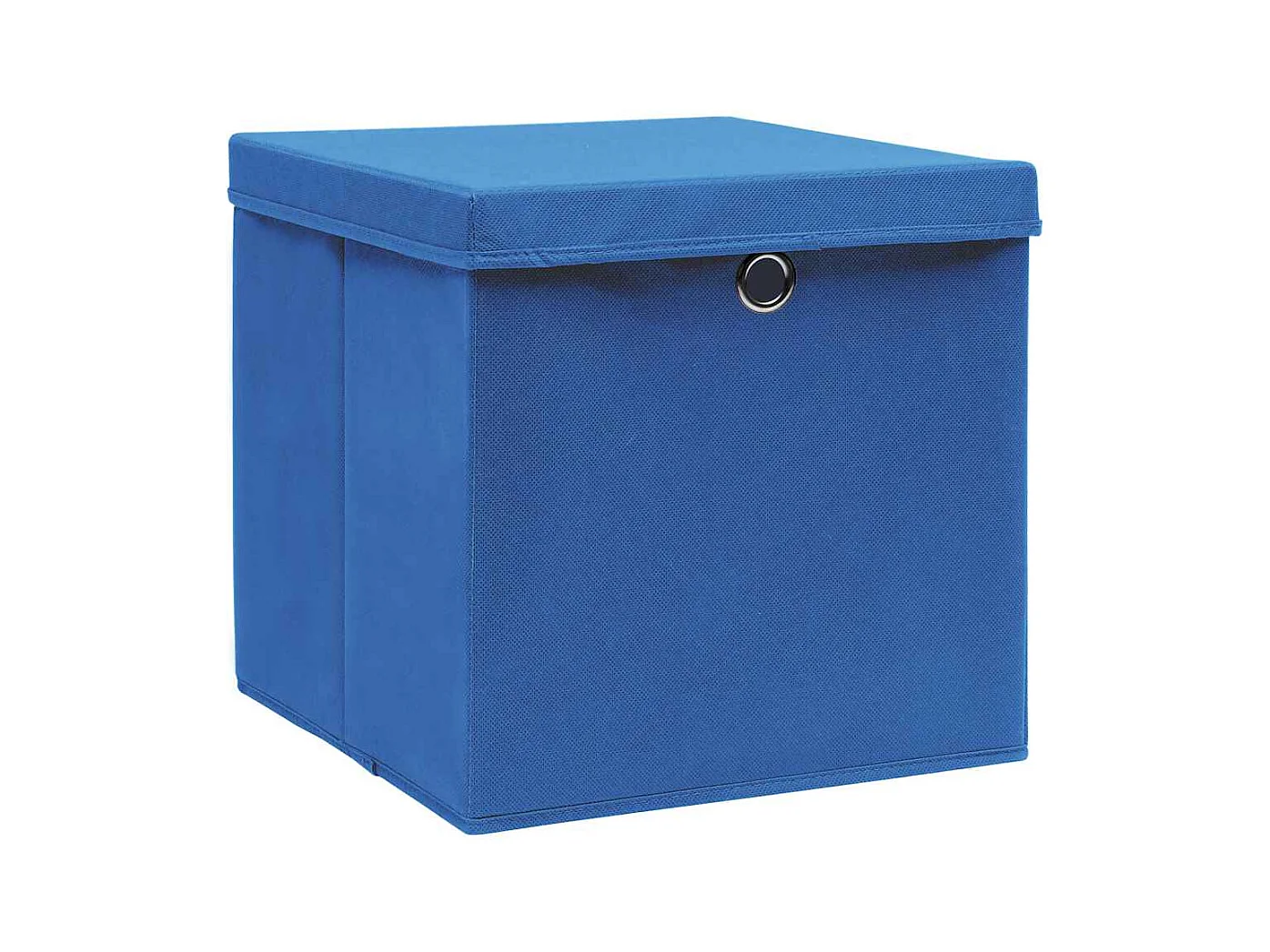 Cajas de almacenaje con tapa 10 uds Azul 32x32x32cm Tela