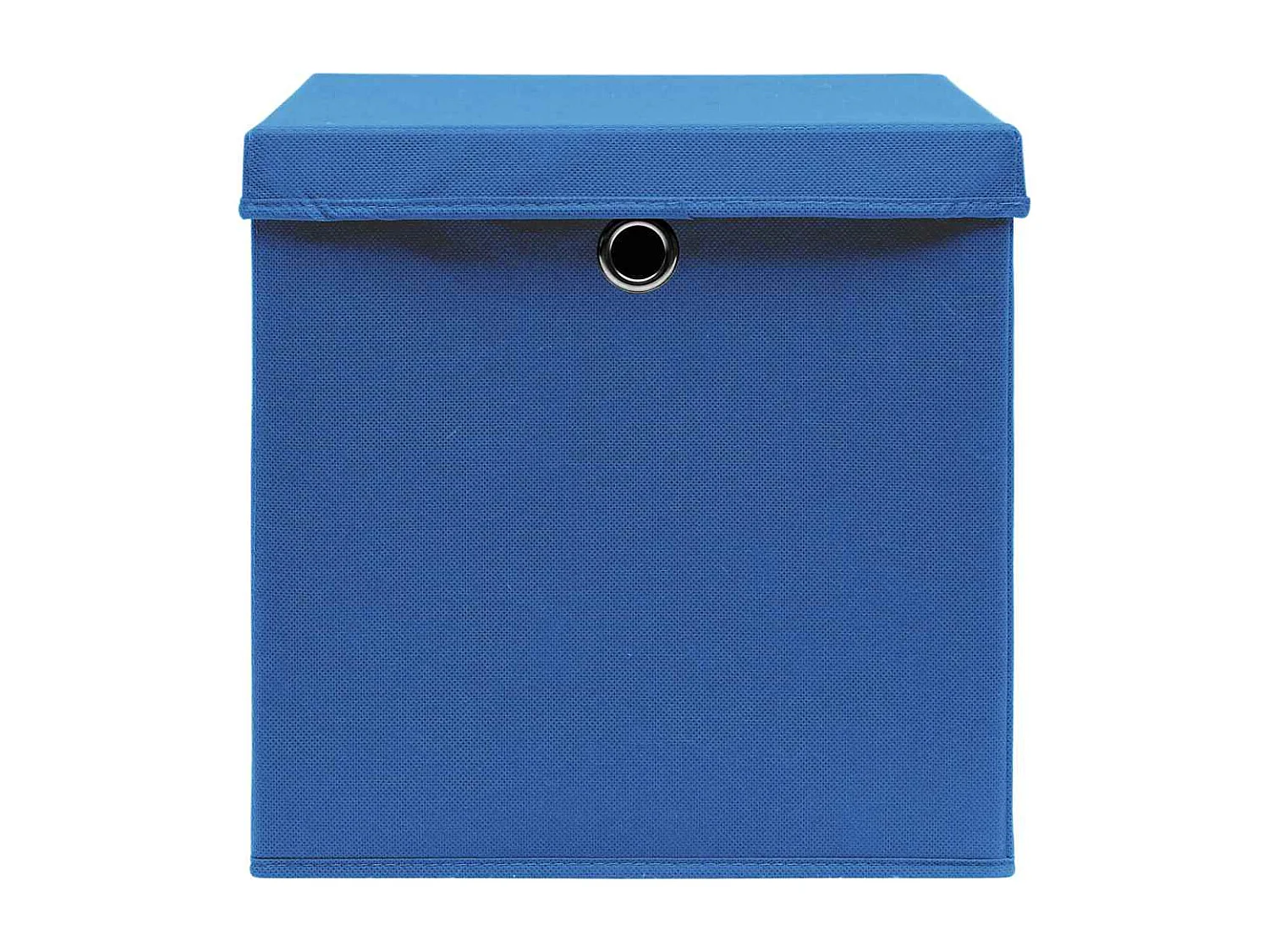 Boîtes de rangement avec couvercle 10 pcs Bleu 32x32x32cm Tissu