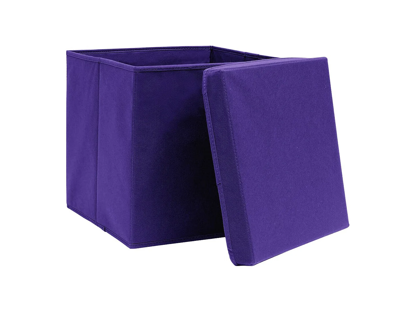 Cajas de Almacenamiento y Tapas 4 piezas Morado 32x32x32cm Tela