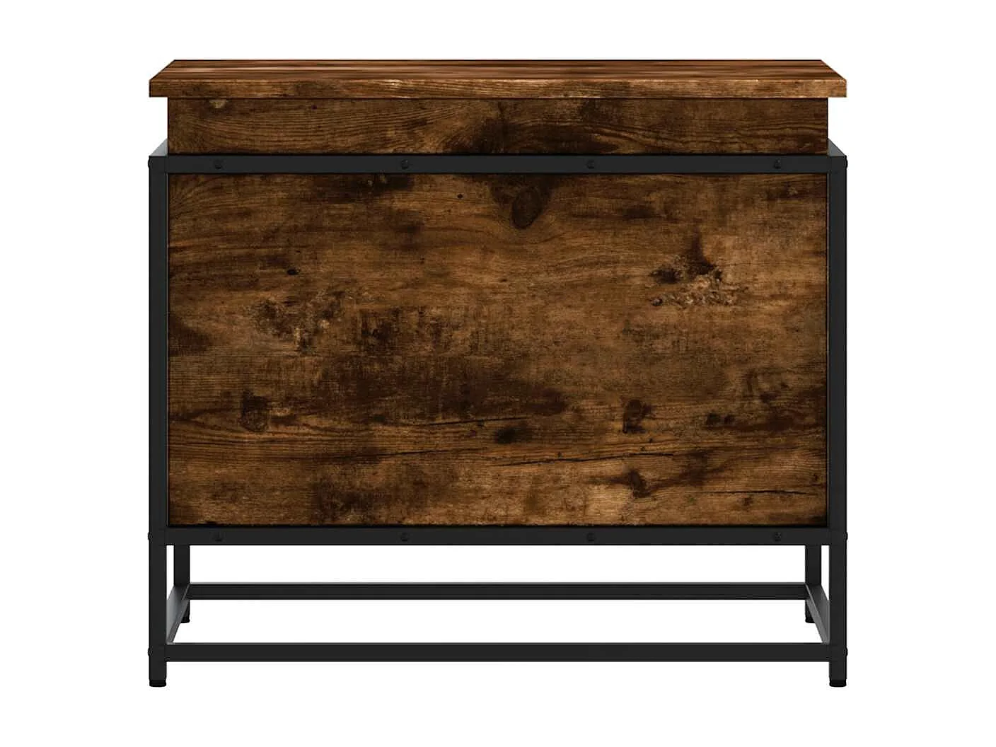 Boîte de rangement avec couvercle chêne fumé bois d'ingénierie