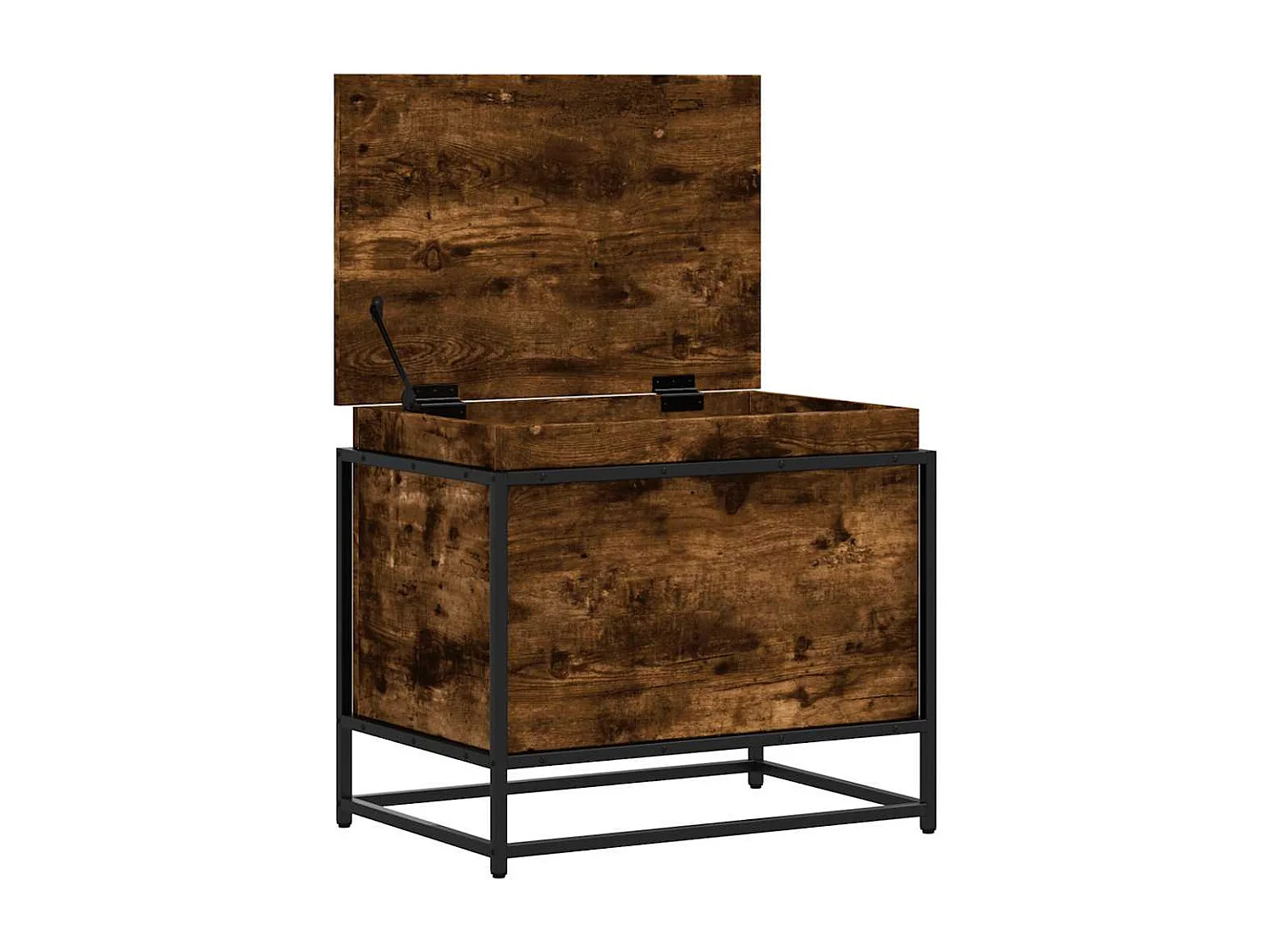 Boîte de rangement avec couvercle chêne fumé bois d'ingénierie