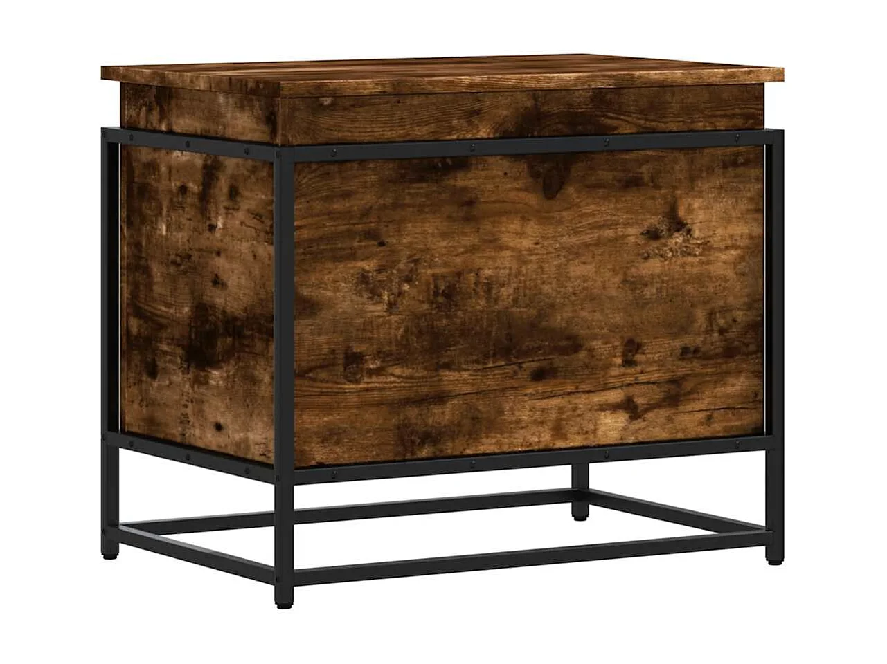 Boîte de rangement avec couvercle chêne fumé bois d'ingénierie