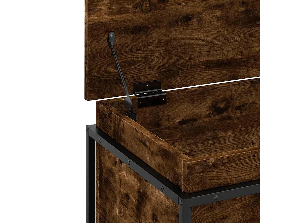 Boîte de rangement avec couvercle chêne fumé bois d'ingénierie