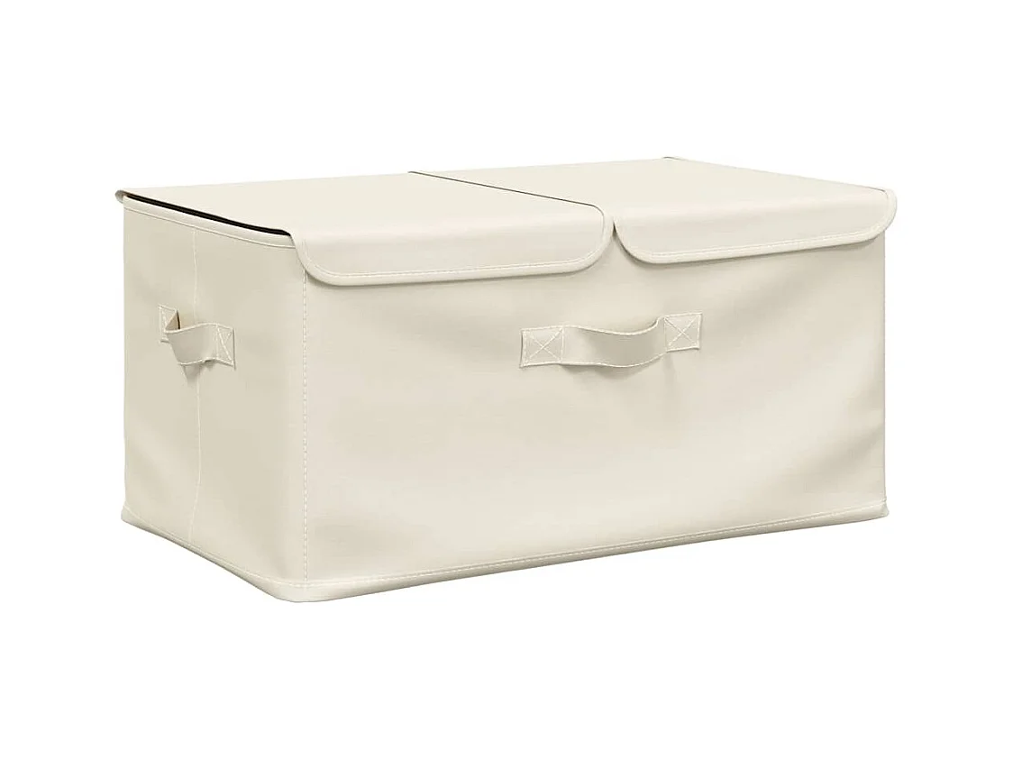 Scatola portaoggetti in tessuto 50x30x25 cm Crema
