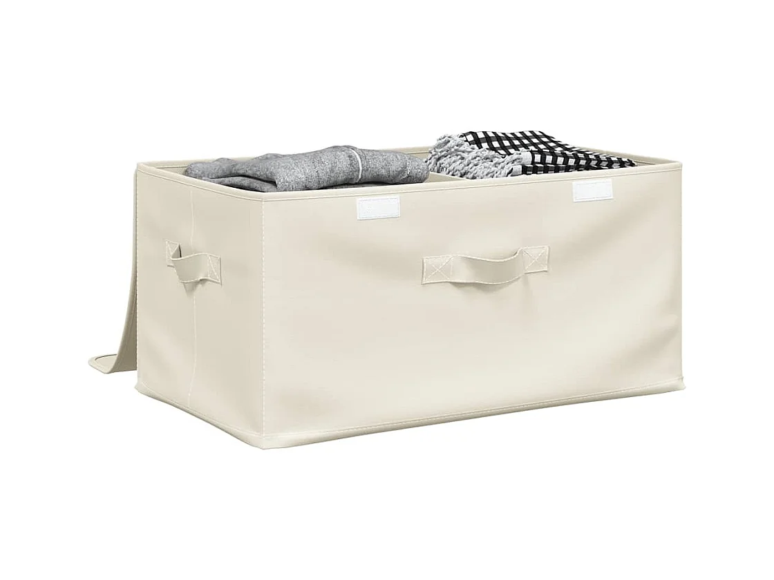 Scatola portaoggetti in tessuto 50x30x25 cm Crema