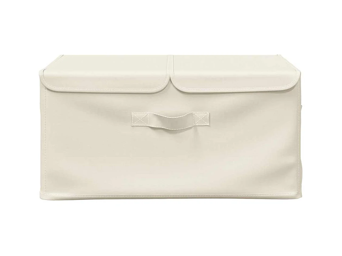 Scatola portaoggetti in tessuto 50x30x25 cm Crema