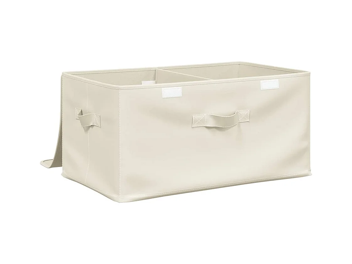 Scatola portaoggetti in tessuto 50x30x25 cm Crema