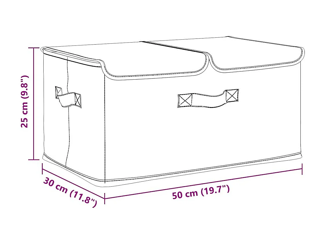 Boîte de rangement Tissu 50x30x25 cm Crème