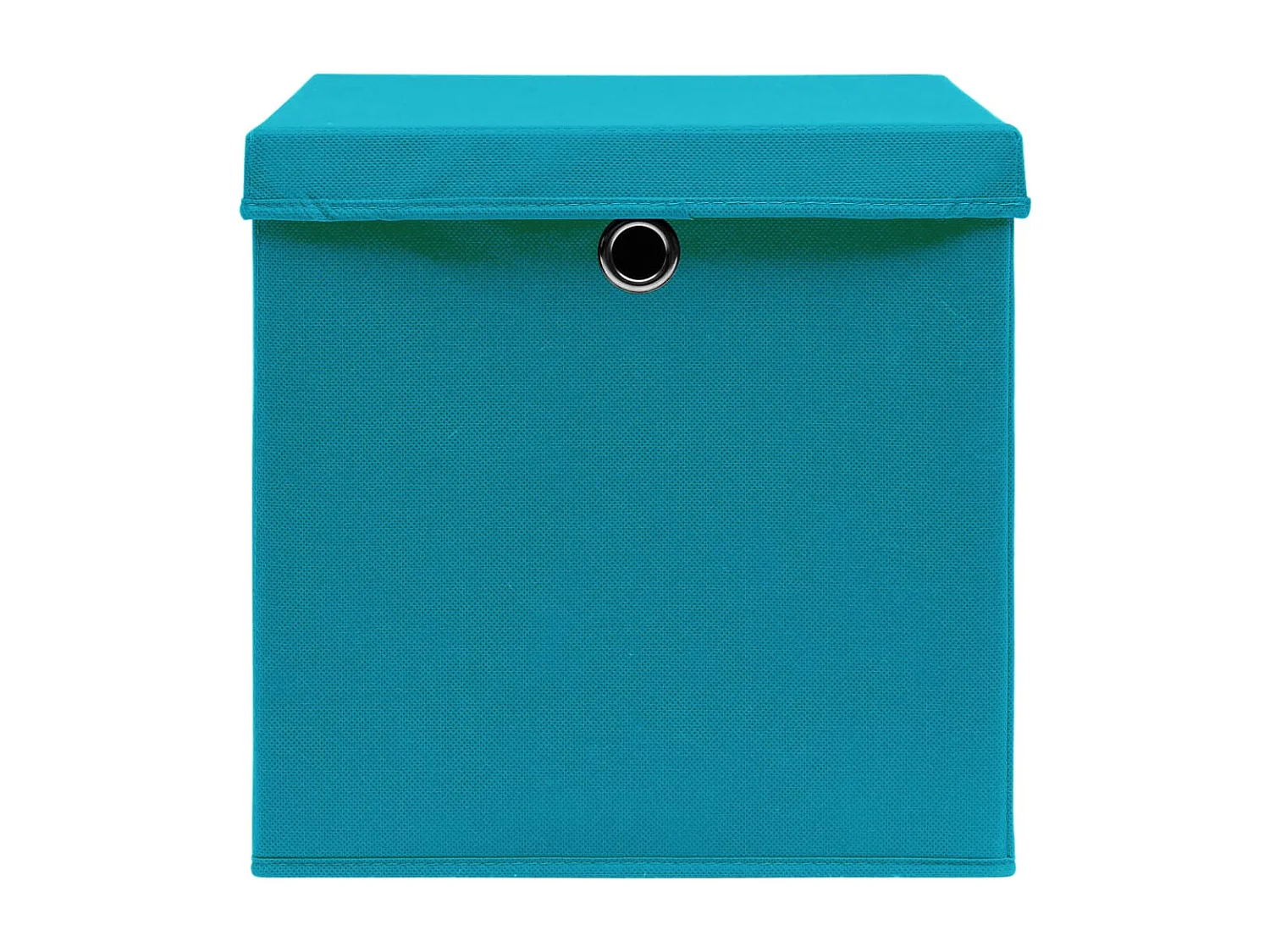 Cajas de almacenaje y tapas 4 uds Azul 32x32x32 cm Tela
