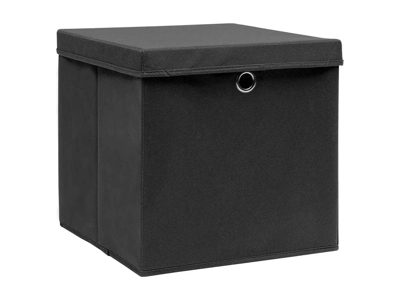 Scatole portaoggetti con coperchio 4 pezzi 28x28x28 cm Nero