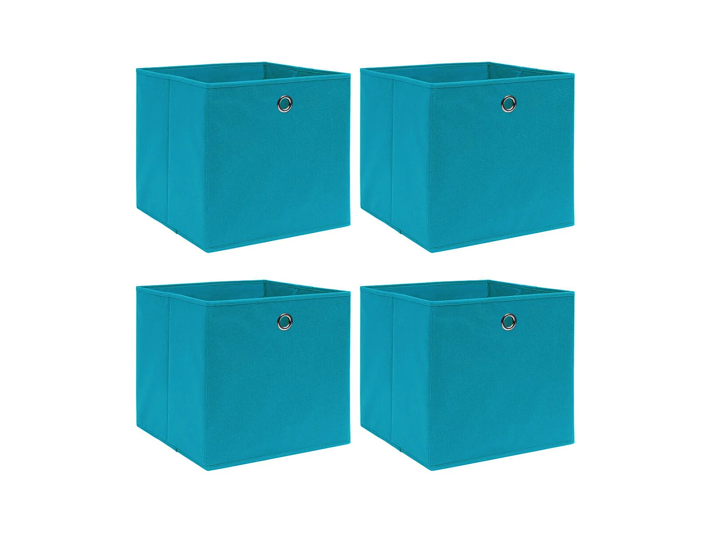 Cajas de almacenaje 4 uds Azul celeste 32x32x32 cm Tela