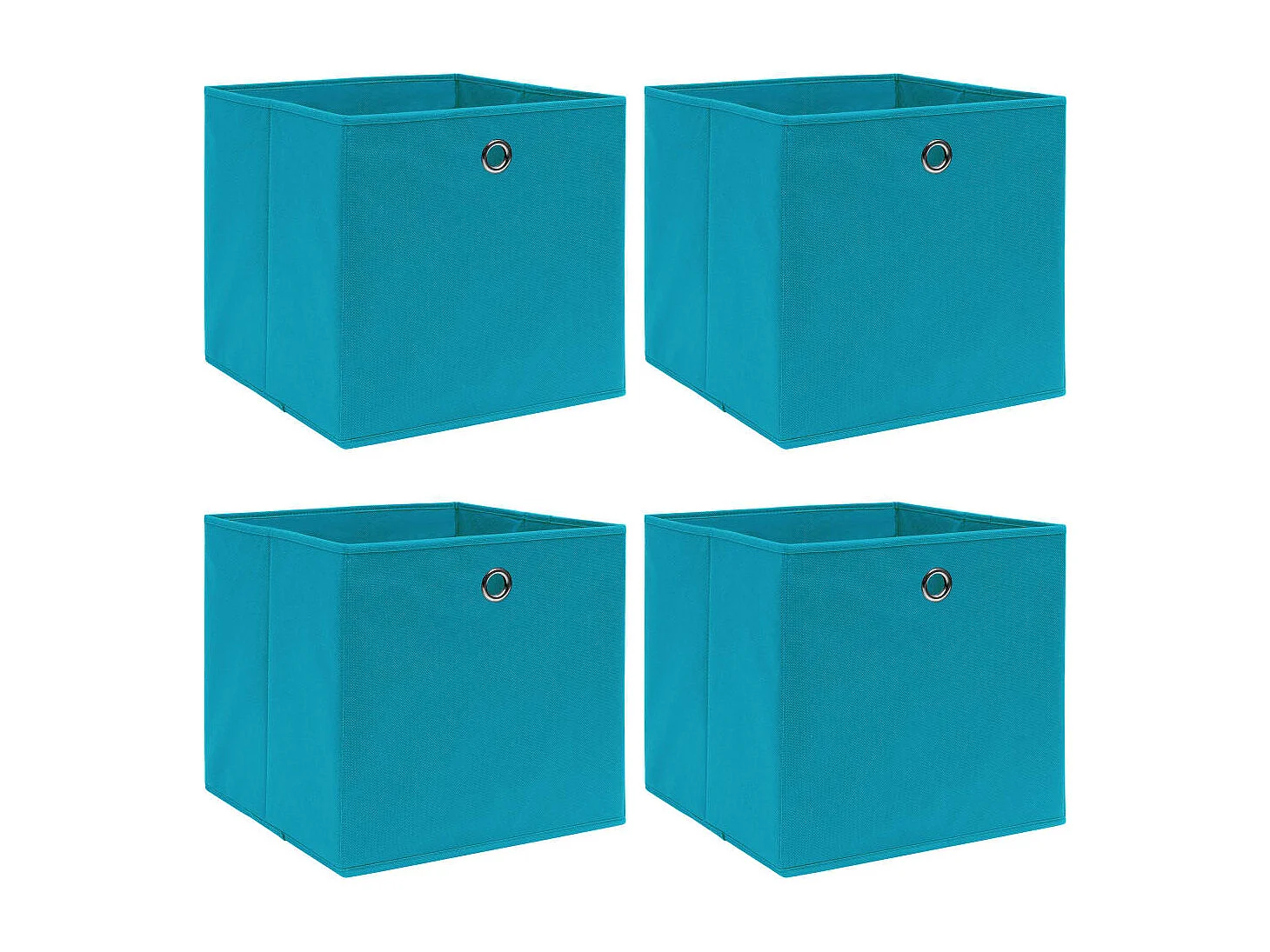 Boîtes de rangement 4 pcs Bleu azuré 32x32x32 cm Tissu