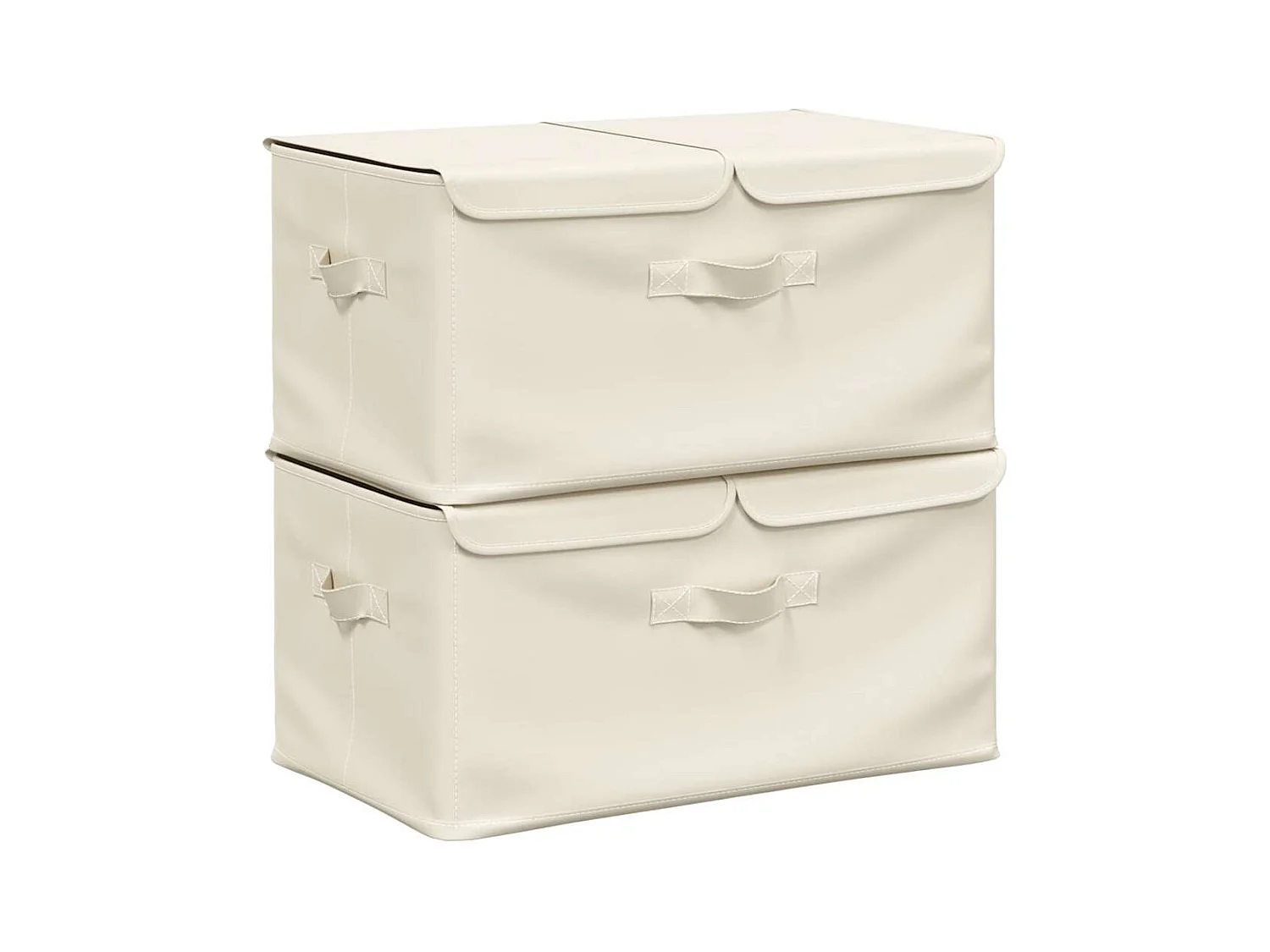 Opbergdozen 2 stuks Stof 50x30x25 cm Crème