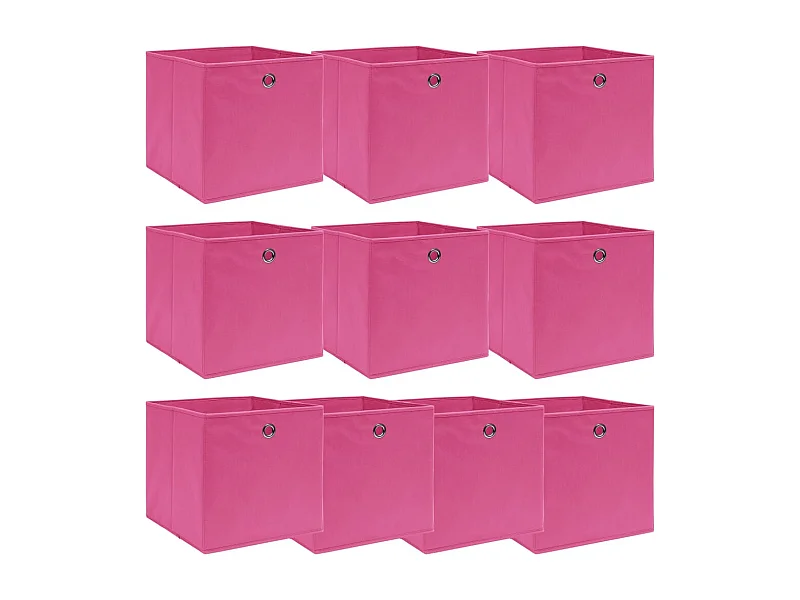 Boîtes de rangement 10 pcs Rose 32x32x32 cm Tissu