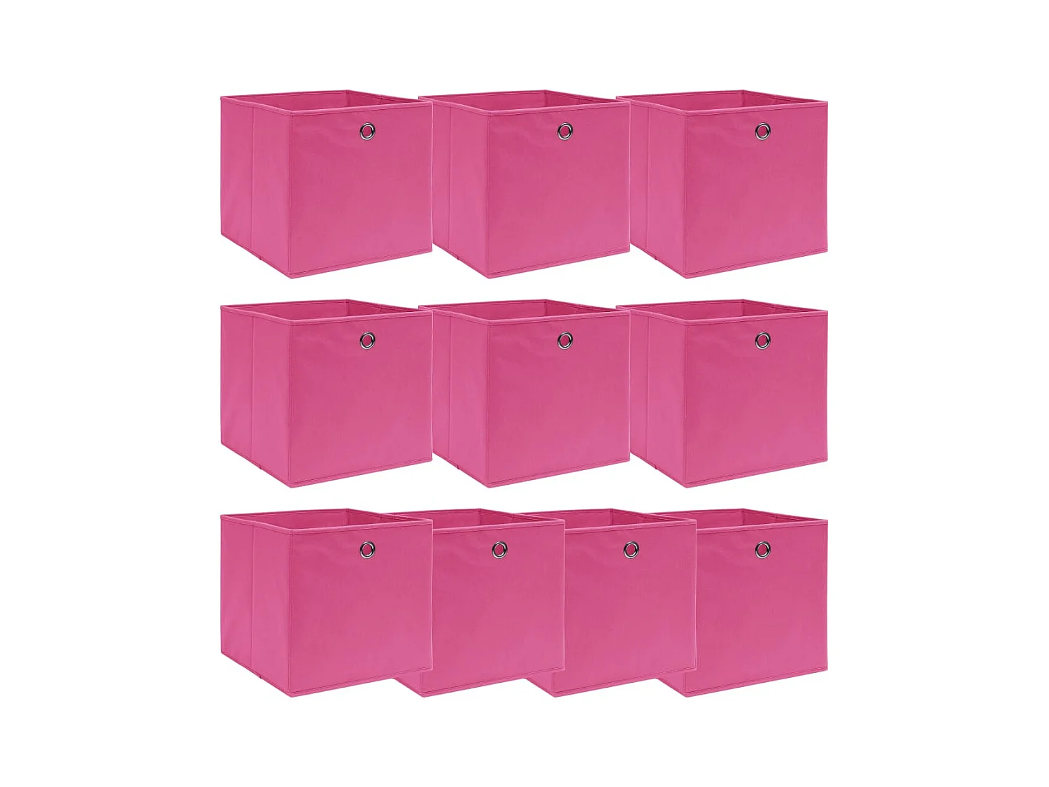 Boîtes de rangement 10 pcs Rose 32x32x32 cm Tissu