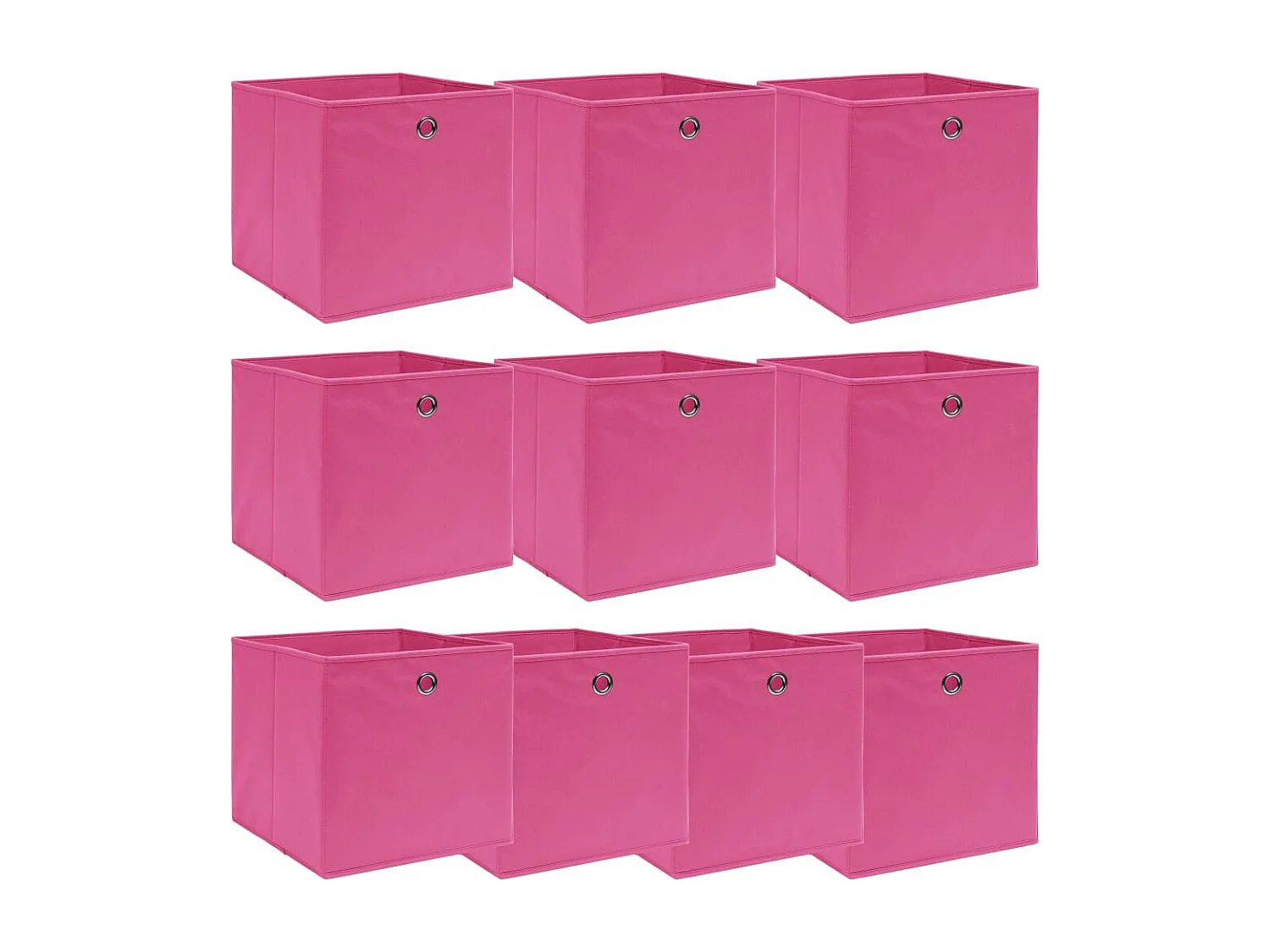 Boîtes de rangement 10 pcs Rose 32x32x32 cm Tissu