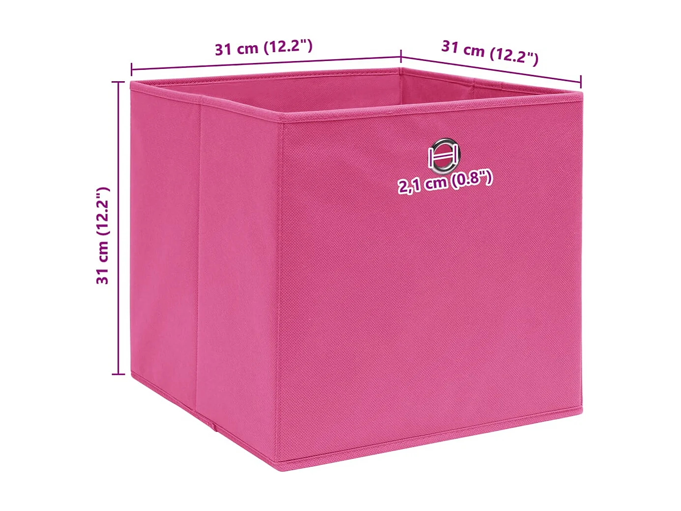 Boîtes de rangement 10 pcs Rose 32x32x32 cm Tissu