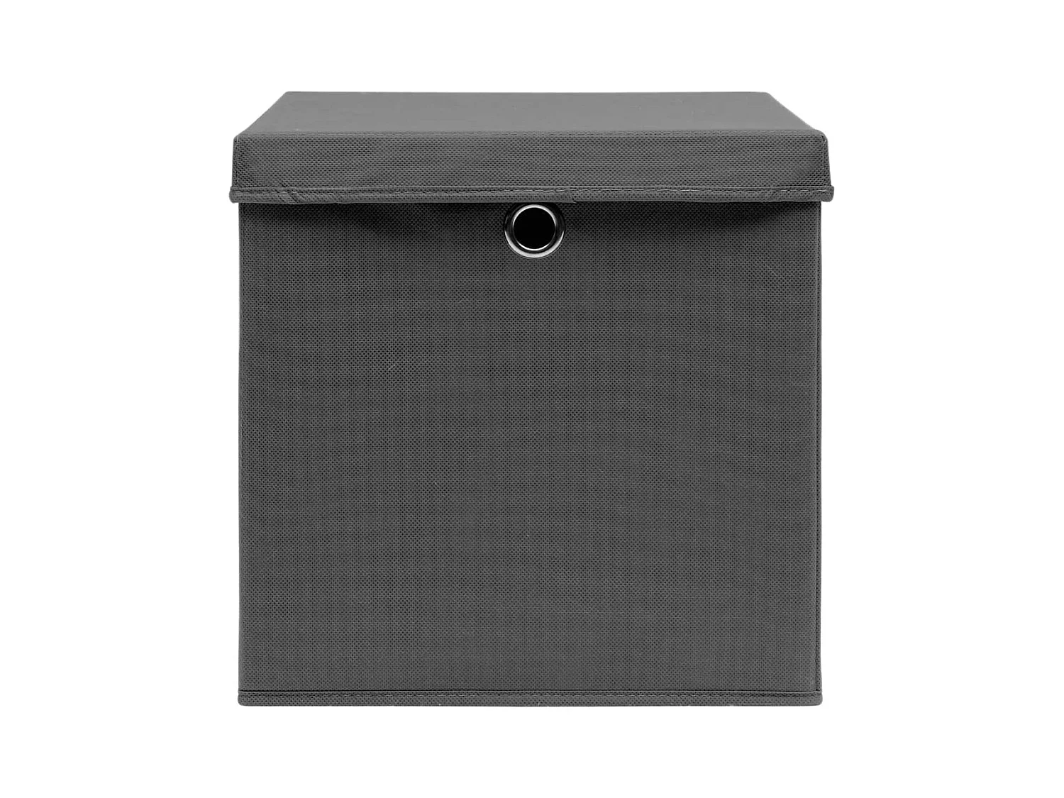 Boîtes de rangement avec couvercles 10 pcs 28x28x28 cm Gris
