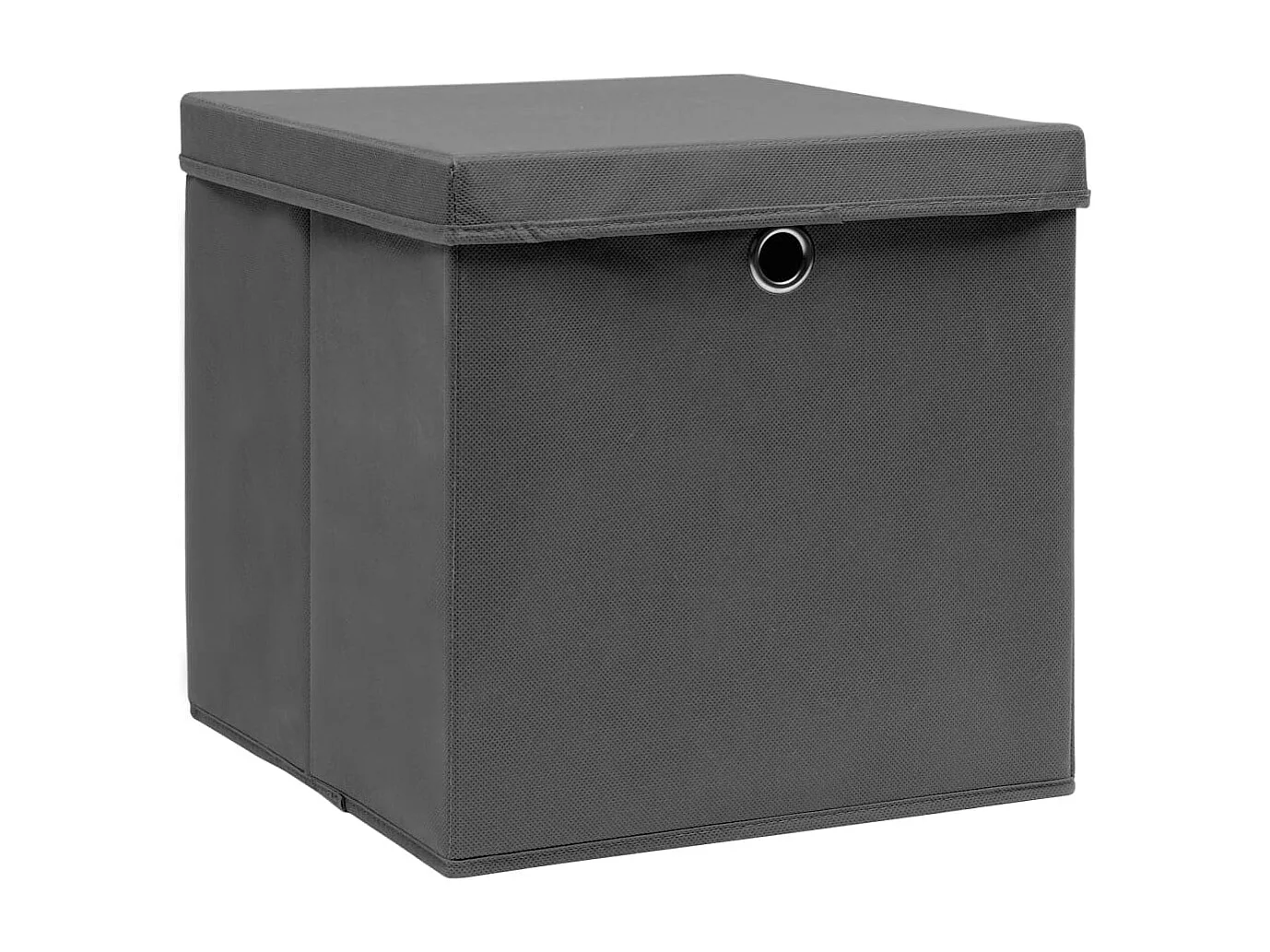 Boîtes de rangement avec couvercles 10 pcs 28x28x28 cm Gris