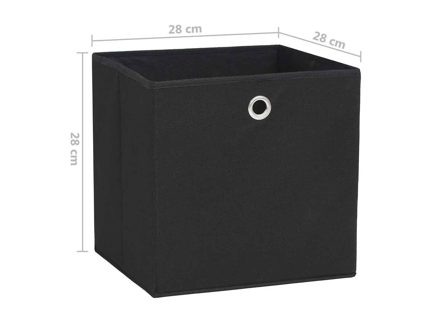 Boîtes de rangement 4 pcs Tissu intissé 28x28x28 cm Noir