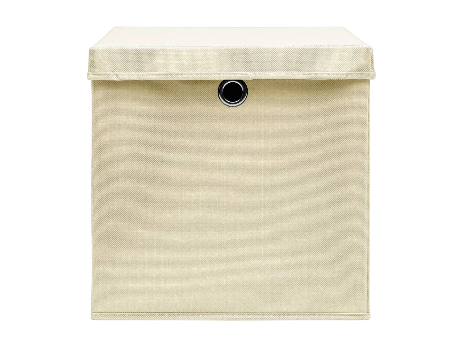 Cajas de almacenaje con tapa 4 uds 28x28x28 cm Crema
