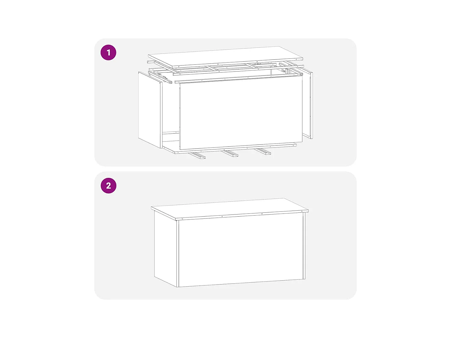 Boîte de Rangement Extérieure Anthracite 100 x 50.5 x 50 cm