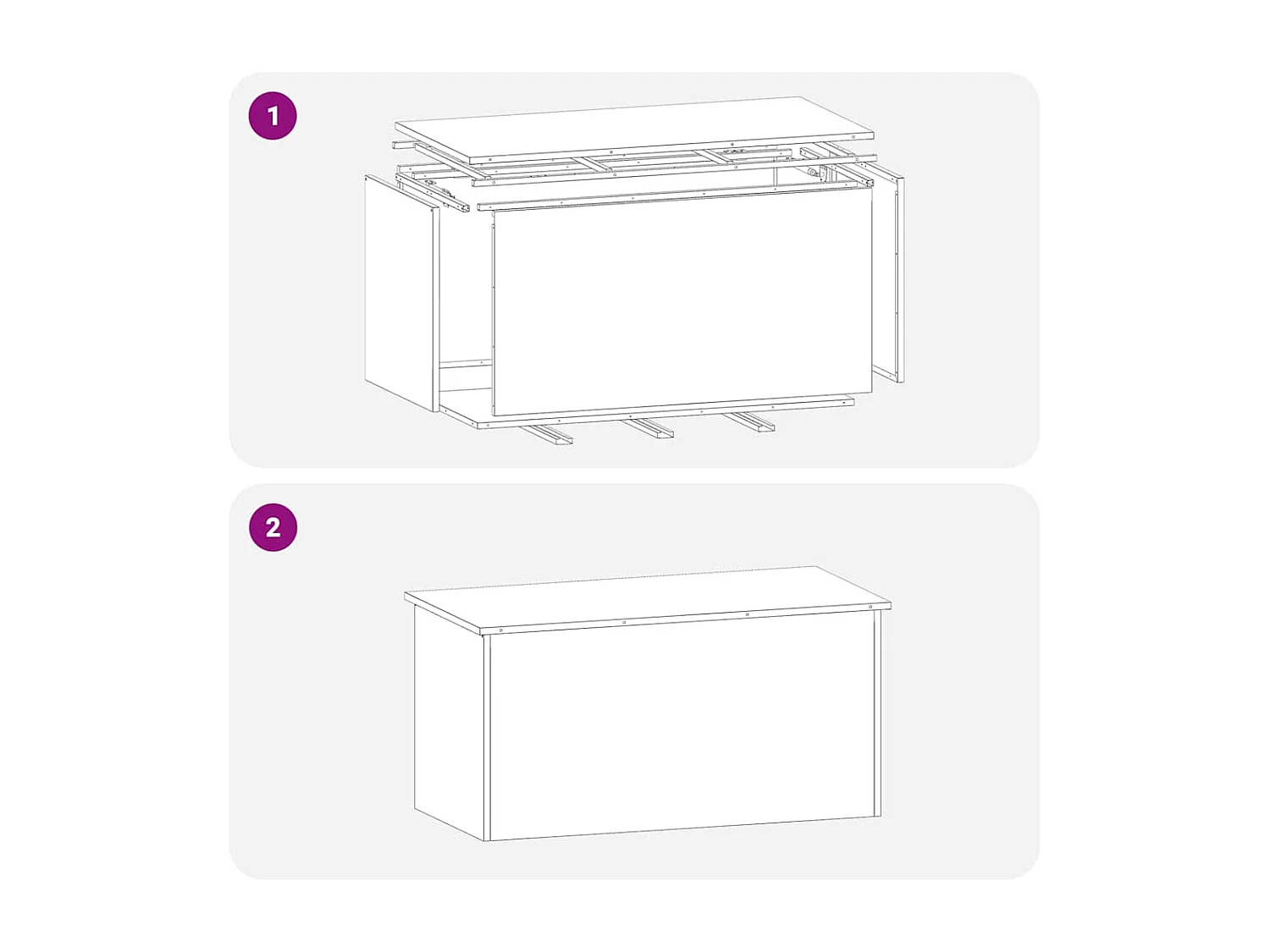 Boîte de Rangement Extérieure Anthracite 100 x 50.5 x 50 cm