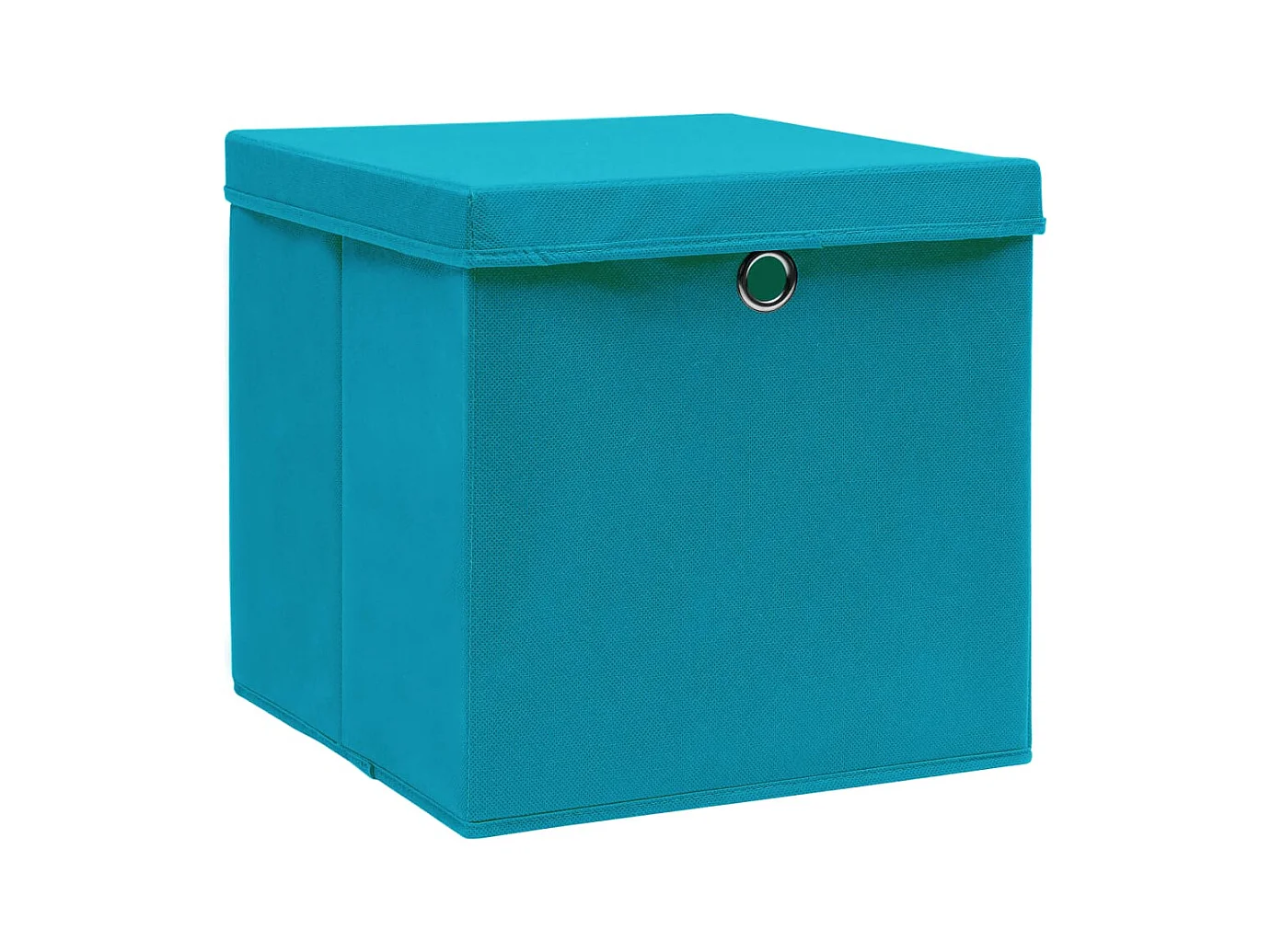 Cajas de almacenamiento con tapa, 10 unidades, 28 x 28 x 28 cm, color azul celeste