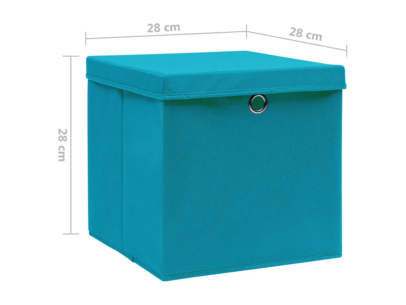 Boîtes de rangement avec couvercles 10pcs 28x28x28cm Bleu azuré