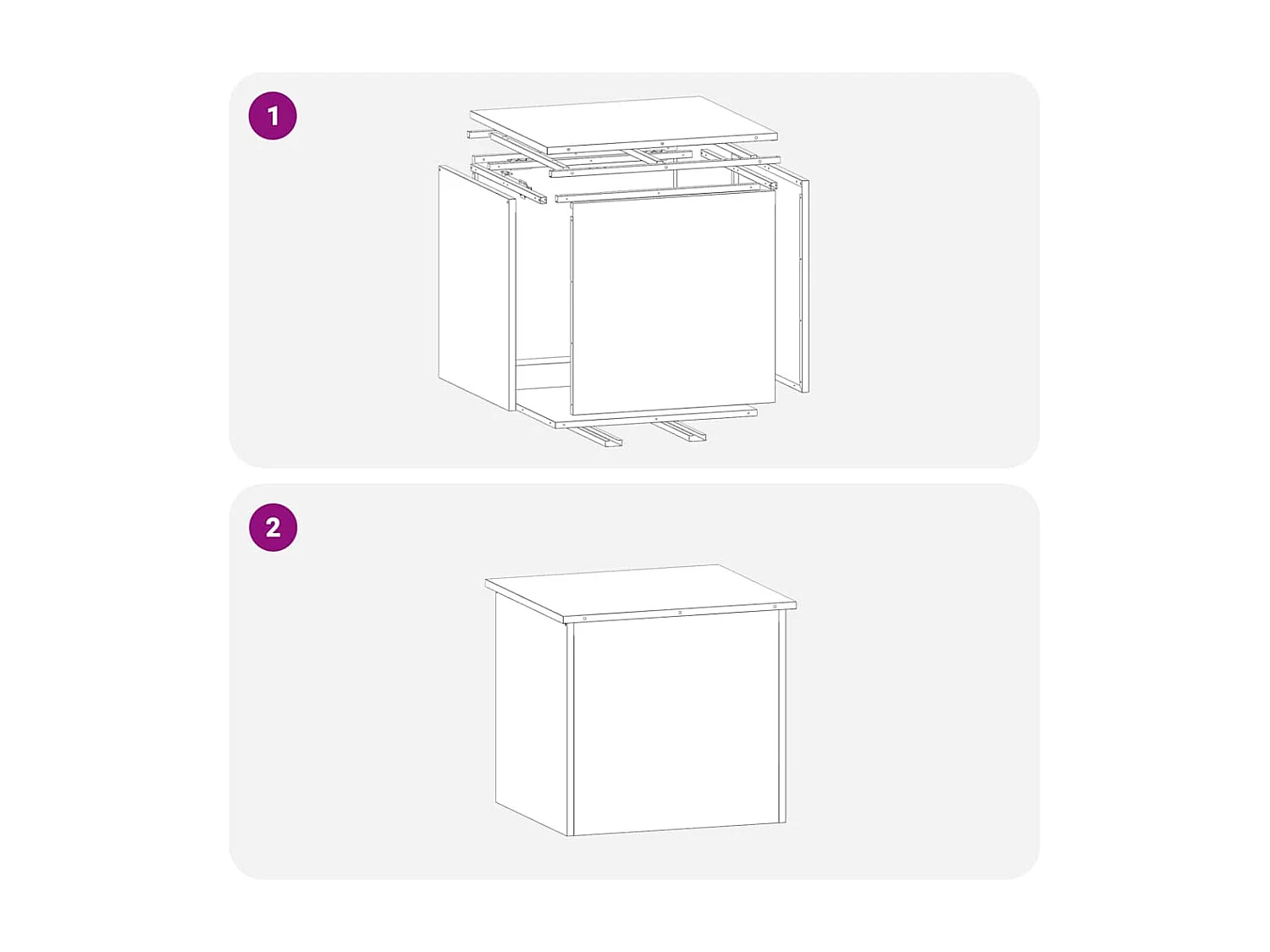 Boîte de Rangement Extérieure Anthracite 55 x 50.5 x 50 cm