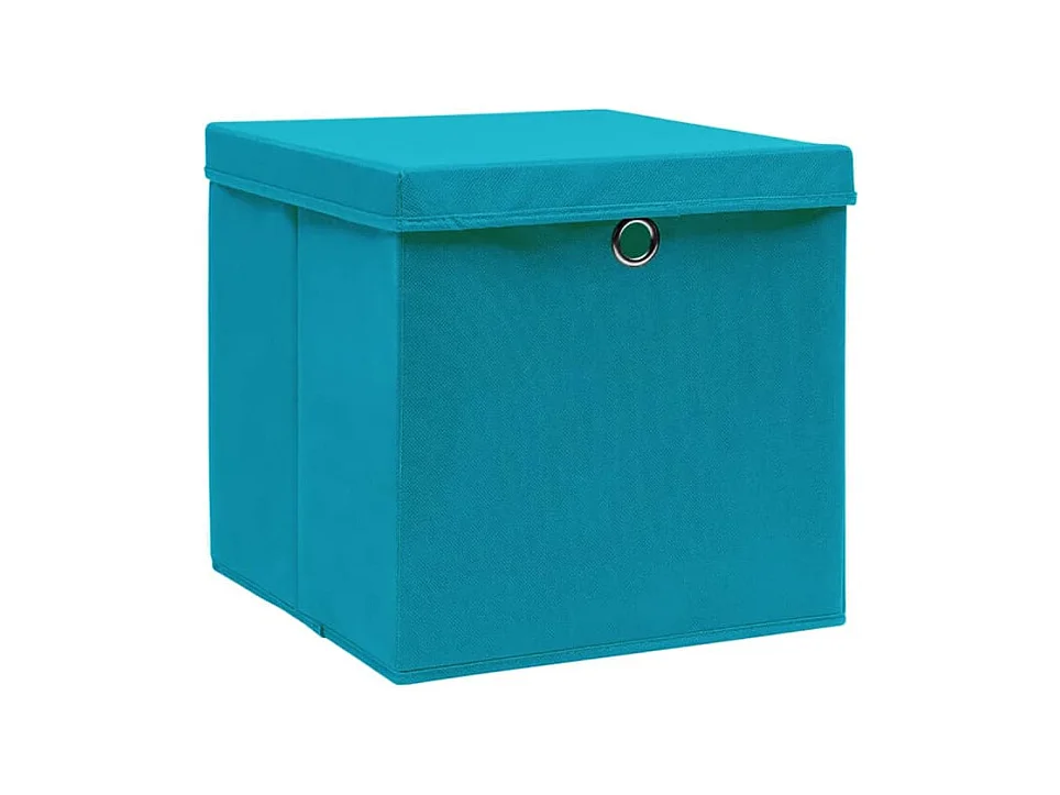 Cajas de almacenaje con tapa 4 uds 28x28x28cm Azul celeste