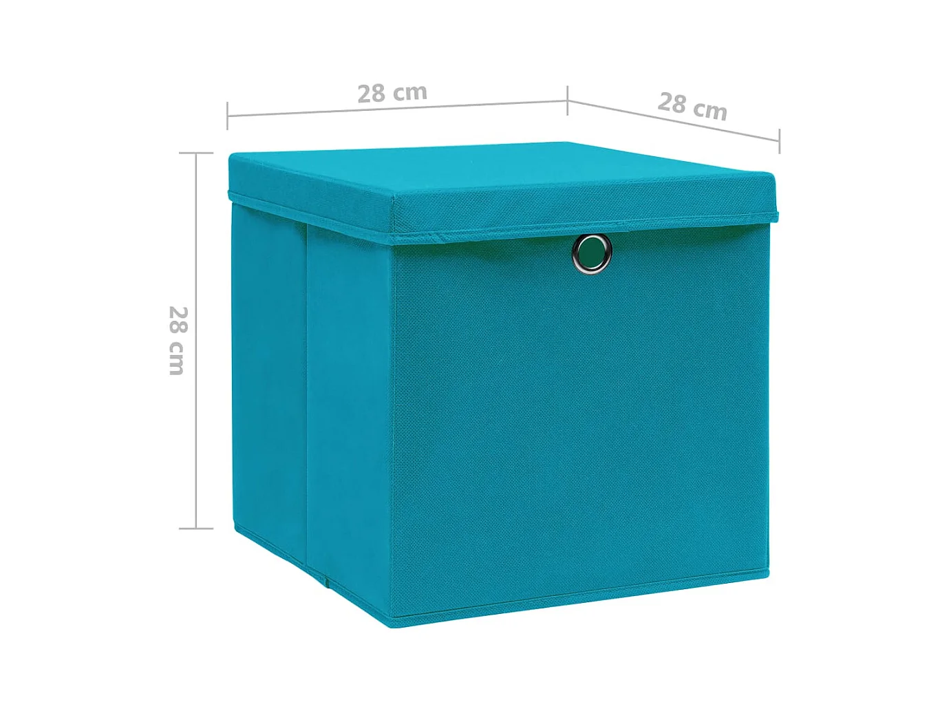 Cajas de almacenaje con tapa 4 uds 28x28x28cm Azul celeste
