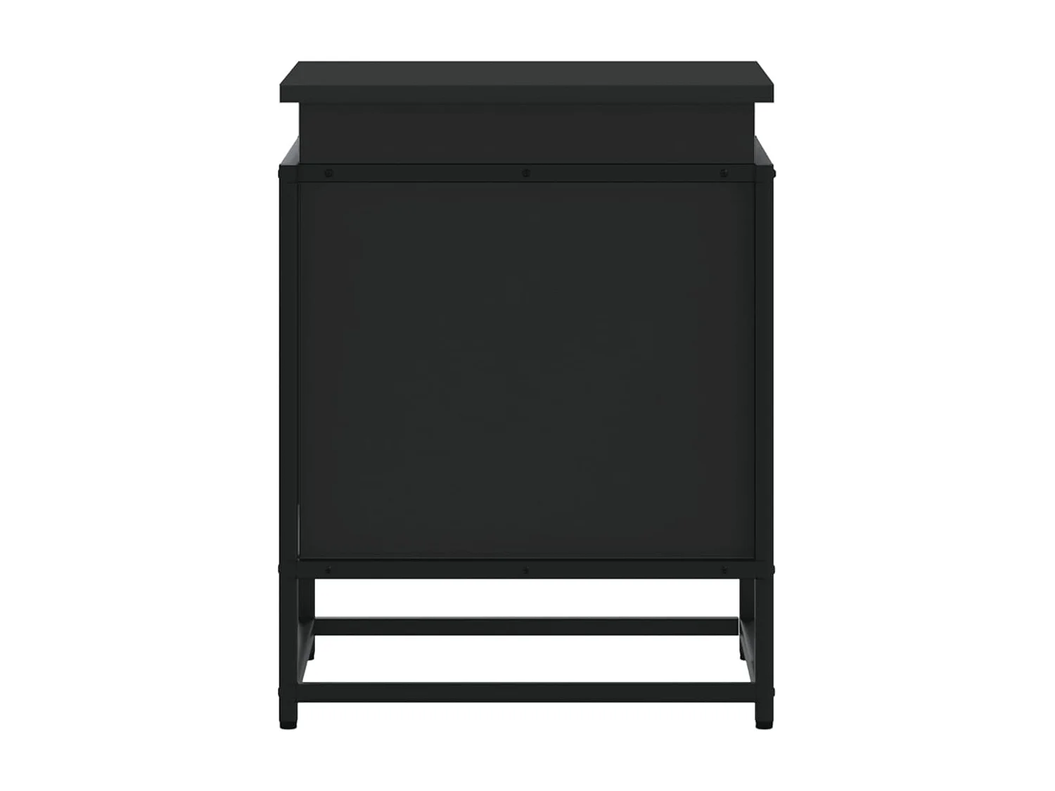 Boîte de rangement avec couvercle noir bois d'ingénierie