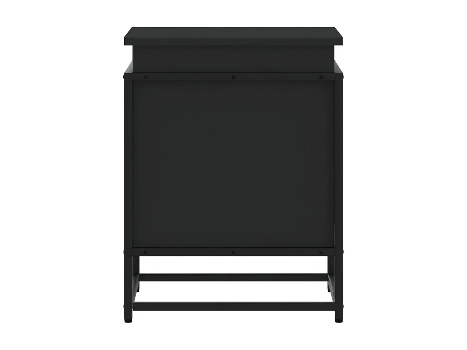 Boîte de rangement avec couvercle noir bois d'ingénierie