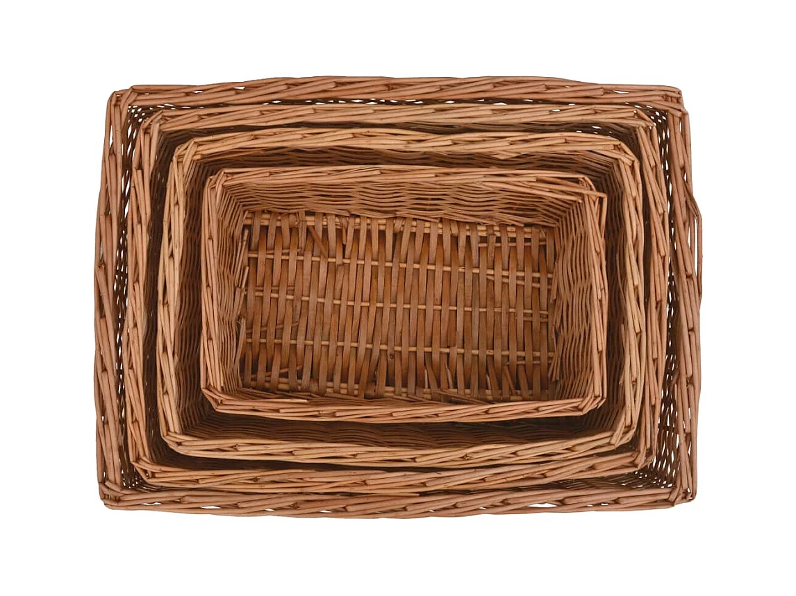 Ensemble de paniers gigognes 4 pcs Marron Saule