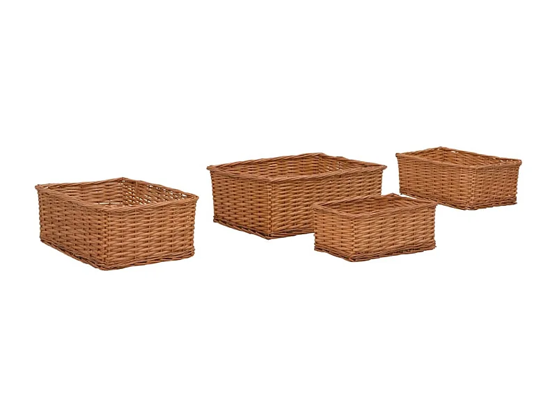 Ensemble de paniers gigognes 4 pcs Marron Saule
