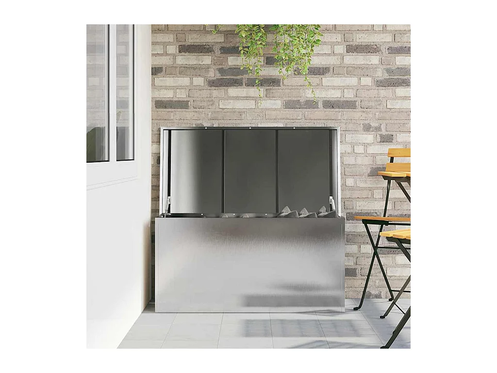 Boîte de Rangement Extérieure Argent 100 x 50.5 x 50 cm