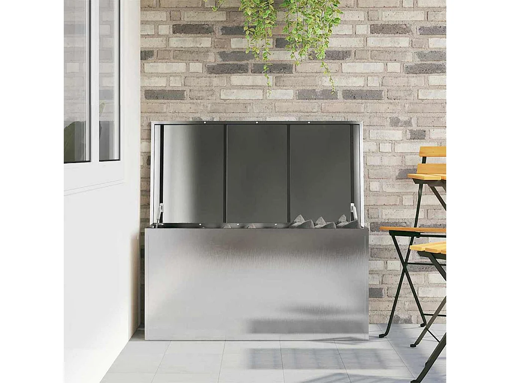 Boîte de Rangement Extérieure Argent 100 x 50.5 x 50 cm