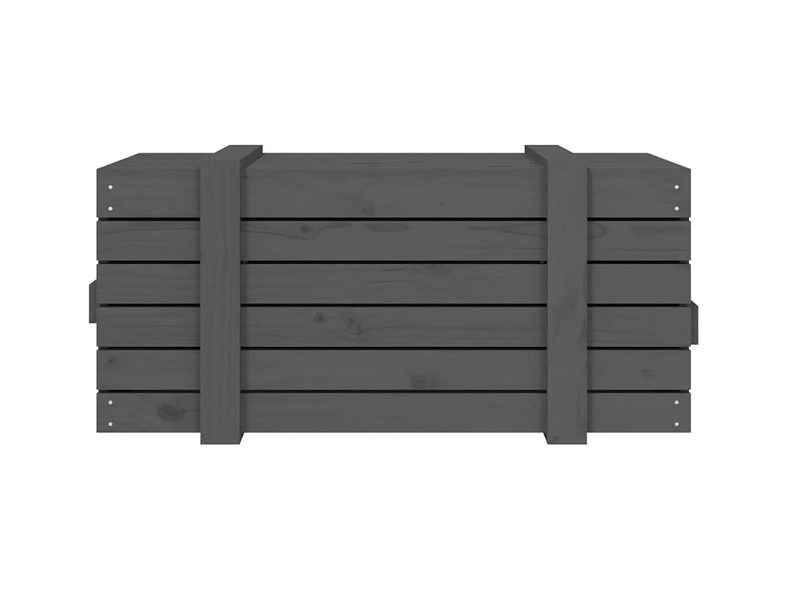 Boîte de rangement Gris 91x40,5x42 cm Bois massif de pin