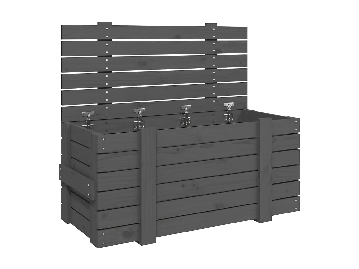 Boîte de rangement Gris 91x40,5x42 cm Bois massif de pin