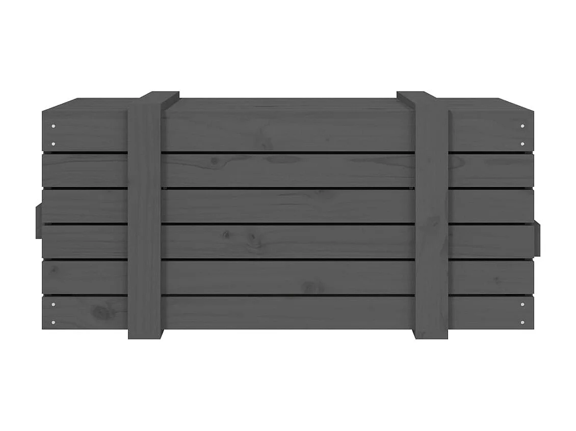 Boîte de rangement Gris 91x40,5x42 cm Bois massif de pin