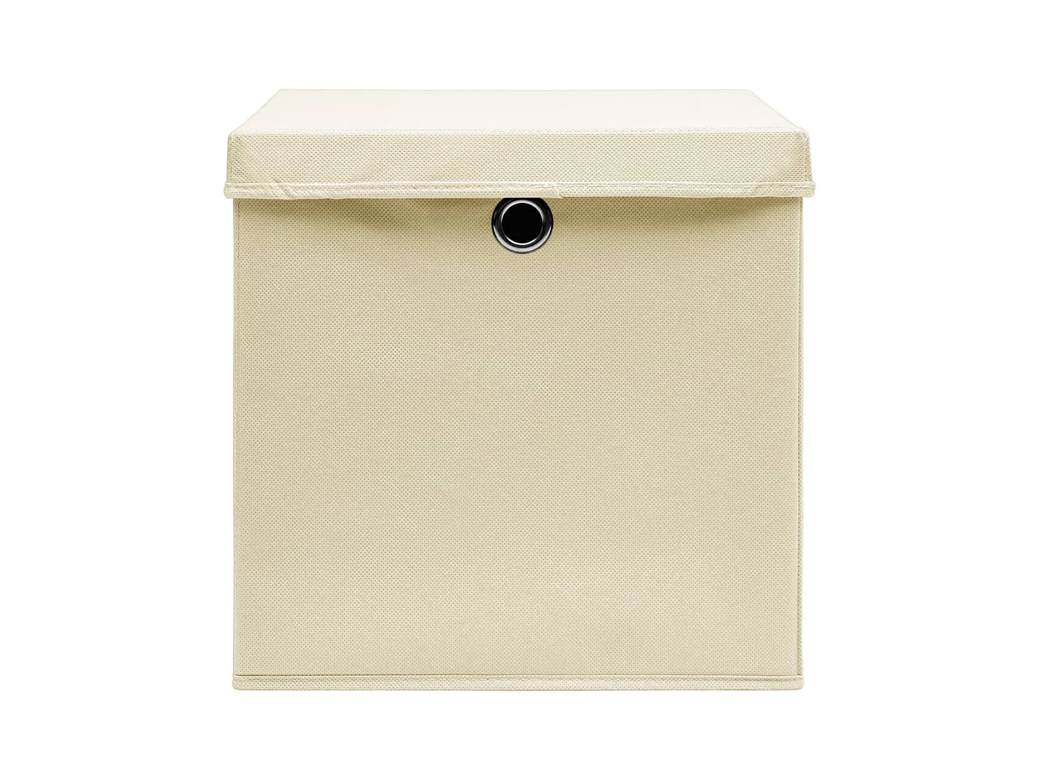 Boîtes de rangement avec couvercles 10 pcs 28x28x28 cm Crème