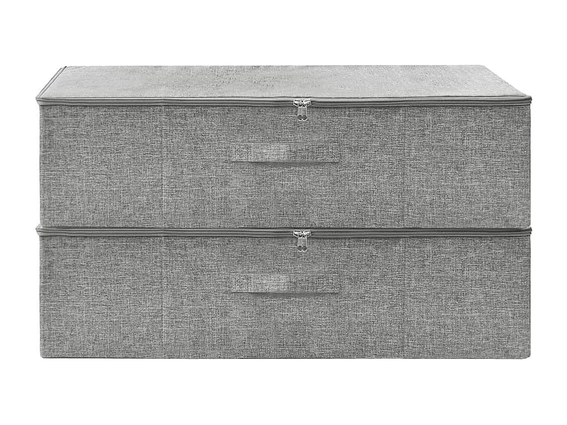 Boîtes de rangement 2 pcs Tissu 70x40x18 cm Gris