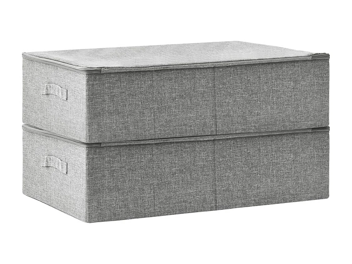 Boîtes de rangement 2 pcs Tissu 70x40x18 cm Gris