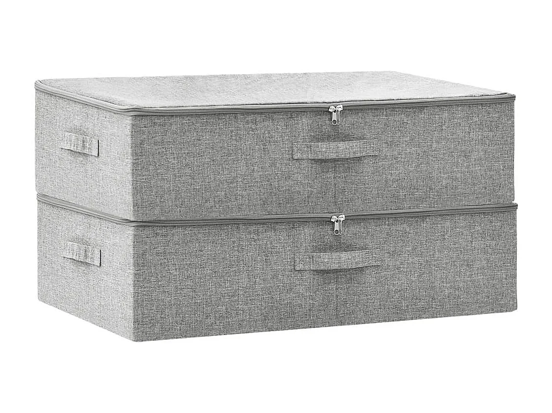 Boîtes de rangement 2 pcs Tissu 70x40x18 cm Gris