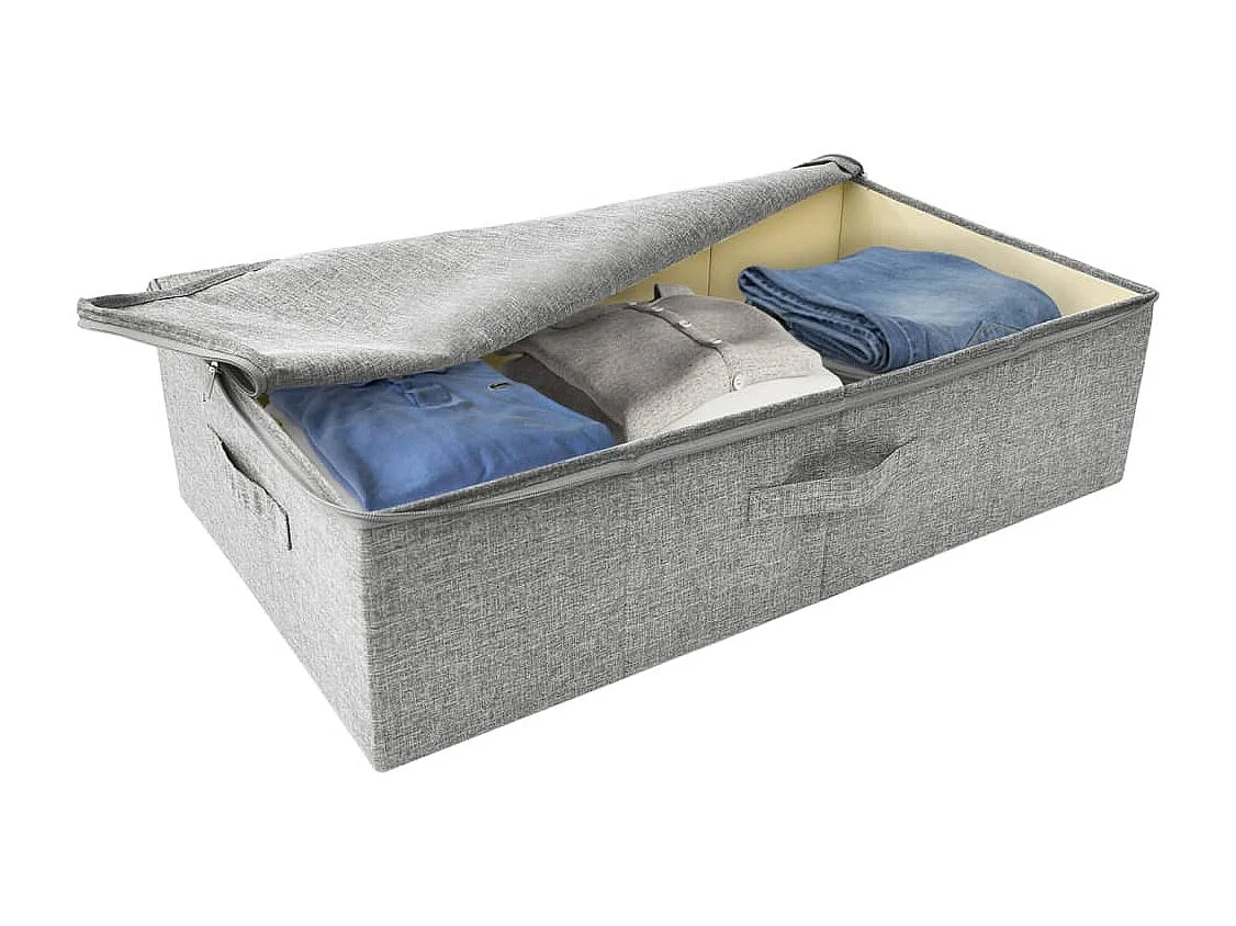 Boîtes de rangement 2 pcs Tissu 70x40x18 cm Gris